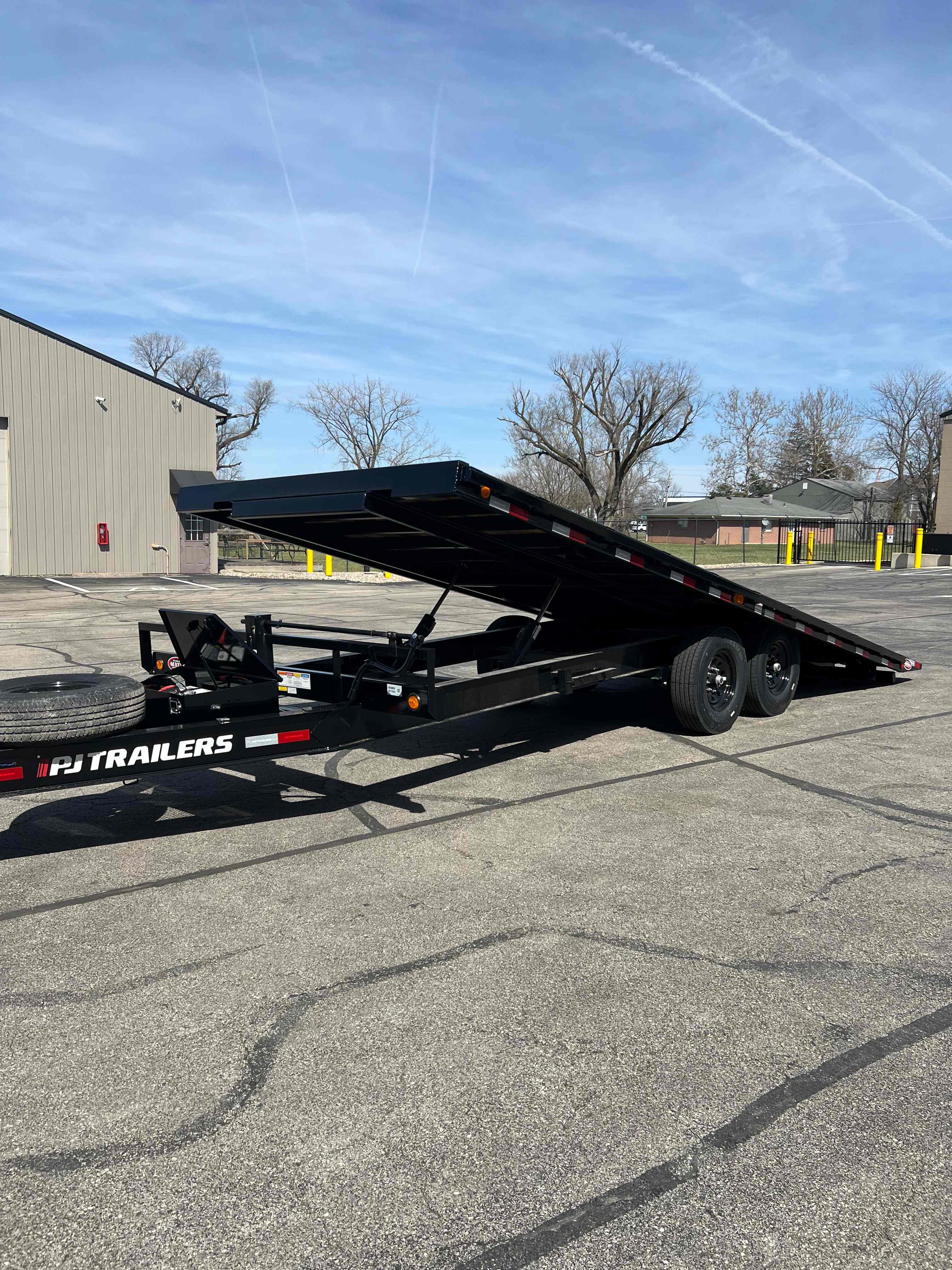 PJ Trailers deckover tilt trailer available for rent in Indianapolis